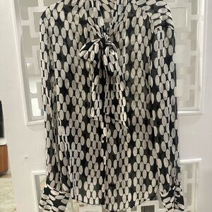 Zara Monochrome Oval Pattern Blouse